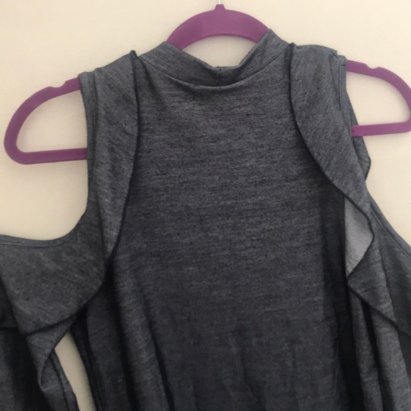 Blue long sleeve dress with cold shoulder - Picture 4 of 4